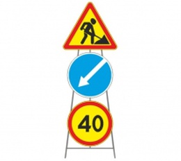 Переносная опора для трех дорожных знаков (тренога)